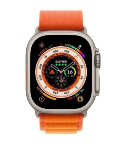 Apple Watch Ultra 49mm Titanium Case Orange Alpine Loop