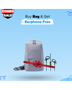 Xiaomi Light Grey Sling Bag + Kitsound Race Wireless City Style Combo