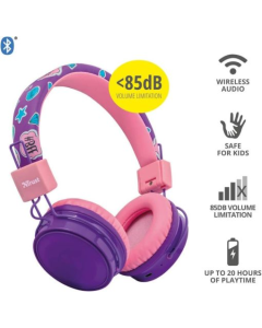 Trust COMI Wireless Kids Headphones – Purple/Pink